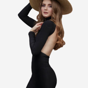 Long Sleeved Slim Fit Backless Dress